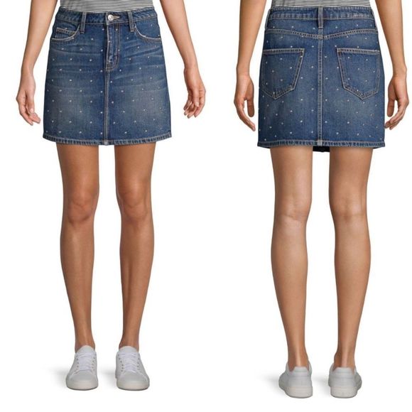 Current Elliot Studded Denim Mini Skirt - Picture 1 of 2